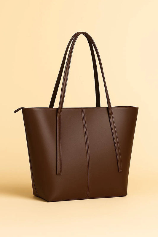 Brown Rexine Tote Bag for Girls