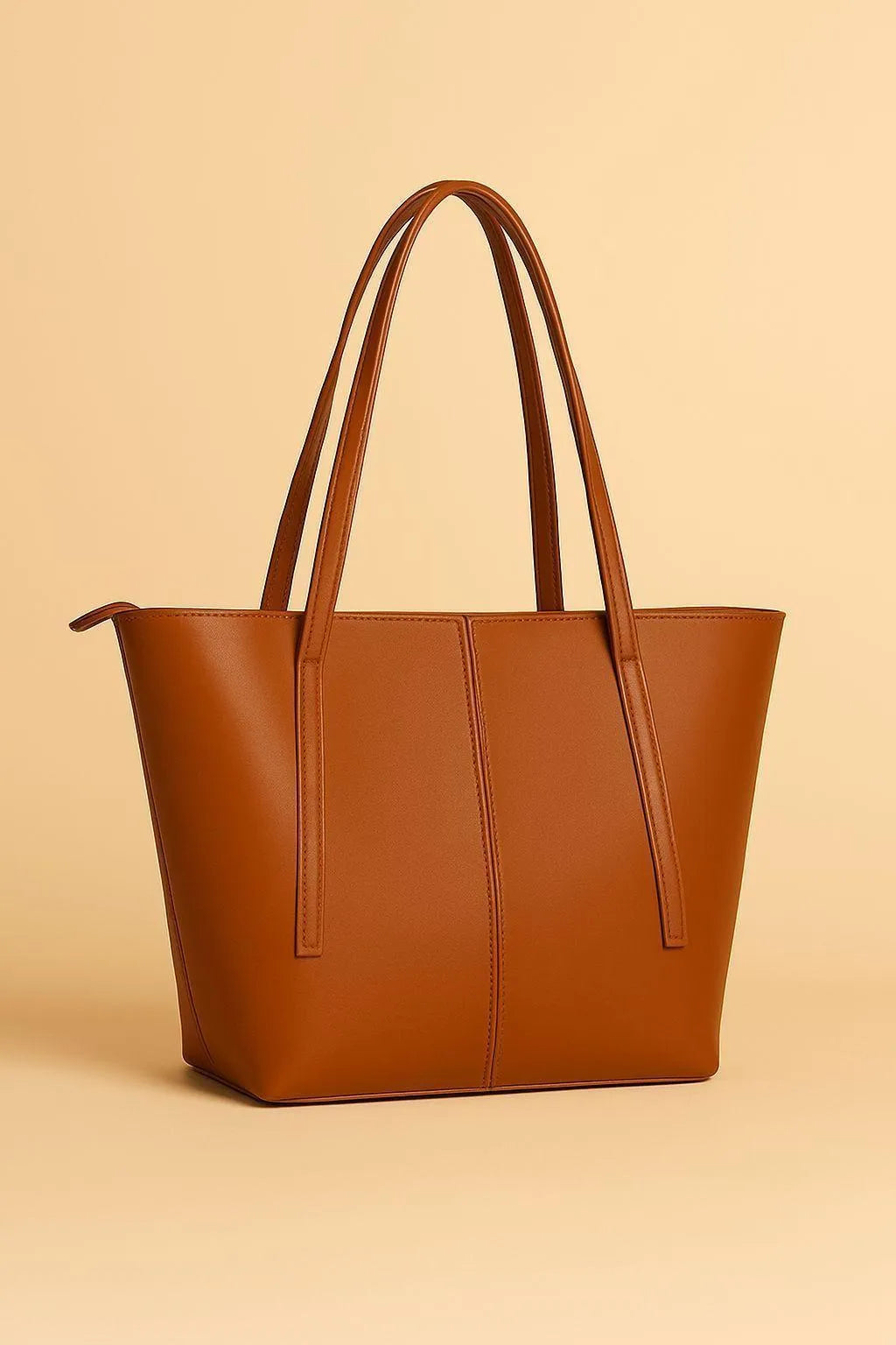 Brown Rexine Tote Bag for Girls